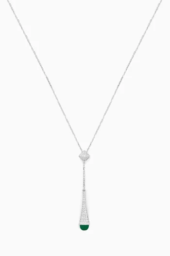 Cleo Diamond Teardrop Pendant Necklace in 18kt White Gold