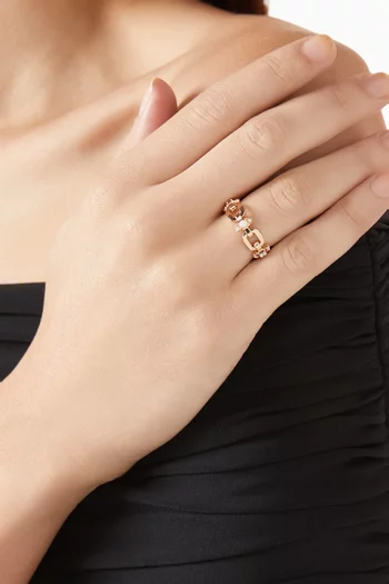 Tip-Top Link Diamond Ring in 18kt Rose Gold