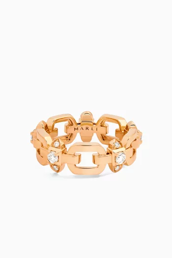 Tip-Top Link Diamond Ring in 18kt Rose Gold