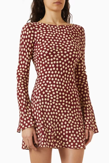 Brigitte Polka-dot Dress in Silk Jianhong Crepe