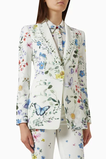 Breann Printed Blazer in Crepe