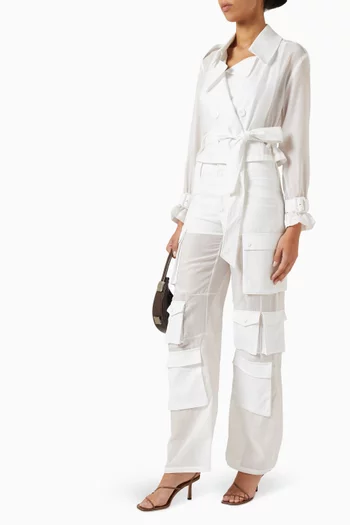 Olympia Sheer-combo Cargo Pants
