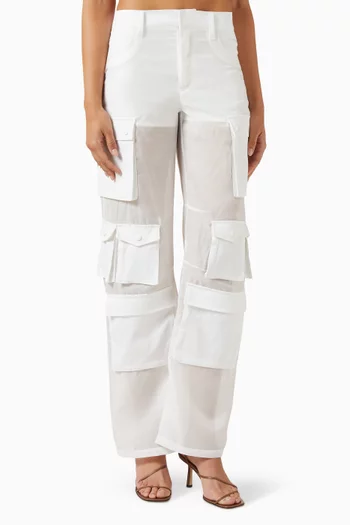 Olympia Sheer-combo Cargo Pants