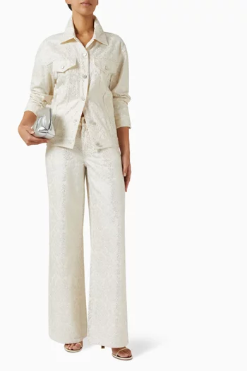 Jeff Embellished Oversized Jacket in Denim