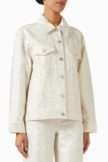 Jeff Embellished Oversized Jacket in Denim