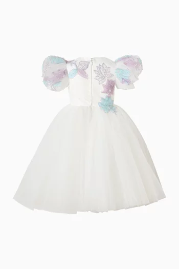Floral Embellished Dress & Headband Set