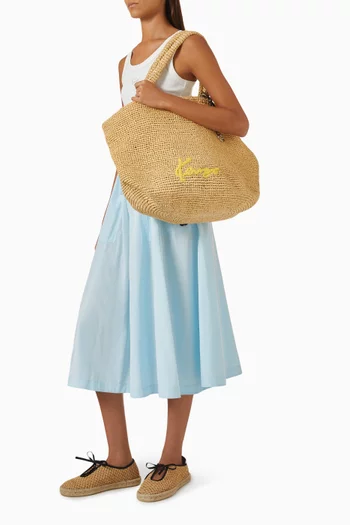 Large Basket Bag in Raffia