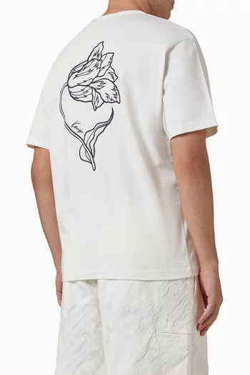 Tulip Embroidered T-shirt in Cotton-jersey