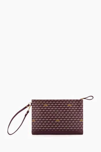 Pochette Zip 29 Pouch Bag in Canvas & Leather