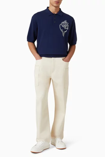 Tulip Knit Polo Shirt in Wool & Cotton