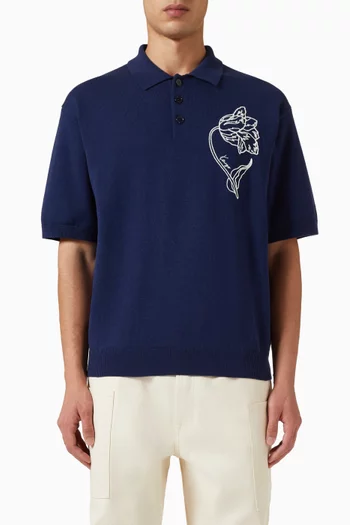 Tulip Knit Polo Shirt in Wool & Cotton