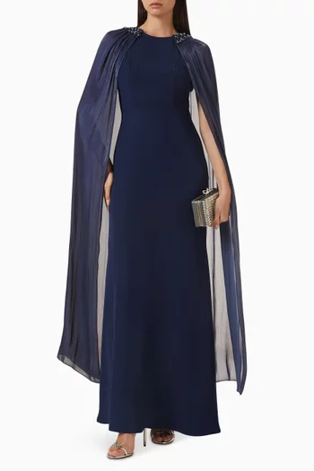 Cape-style Maxi Dress