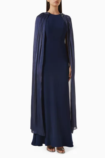 Cape-style Maxi Dress