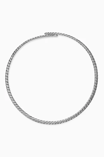 Sculpted Cable Flex Necklace in Sterling Silver