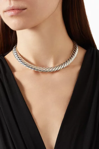 Sculpted Cable Flex Necklace in Sterling Silver