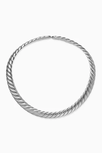 Sculpted Cable Flex Necklace in Sterling Silver