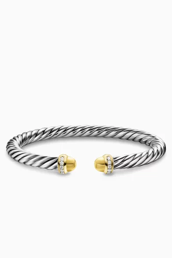 Cable Flex® Bracelet in Sterling Silver & 14kt Yellow Gold