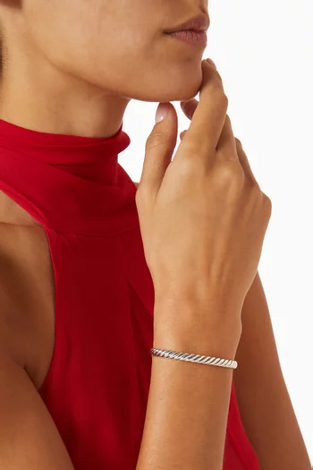 5mm Sculpted Cable Flex Bracelet in Sterling Silver