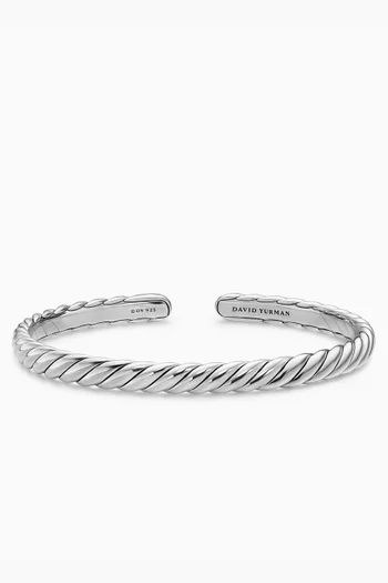 5mm Sculpted Cable Flex Bracelet in Sterling Silver