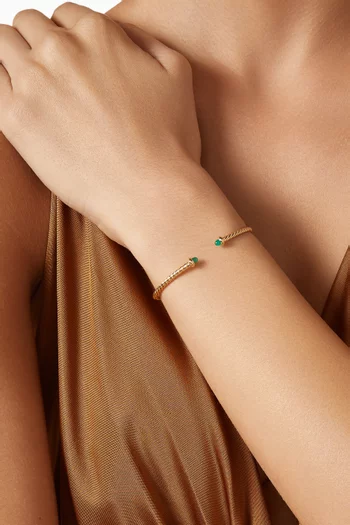 Micro Cablespira® Flex Emerald Bracelet in 18kt Gold