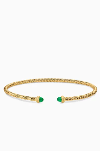 Micro Cablespira® Flex Emerald Bracelet in 18kt Gold