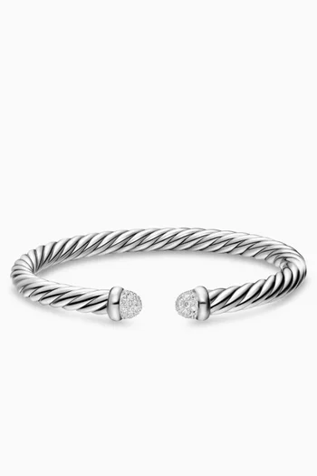 Cable Flex® Pavé Diamond Bracelet in Sterling Silver