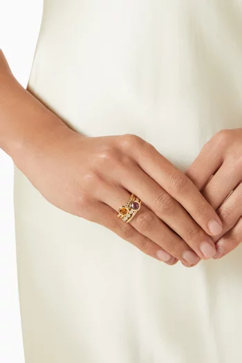 DY Mercer® Color Stone Multi Row Diamond Ring in 18kt Gold