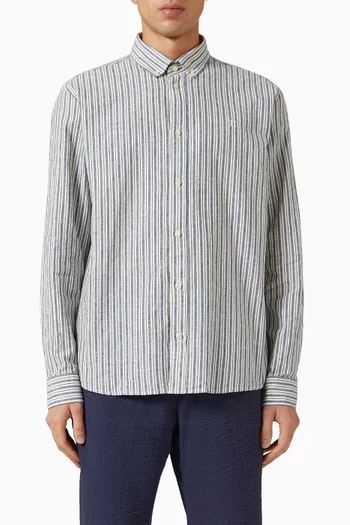 Stripe Shirt in Cotton-linen Blend
