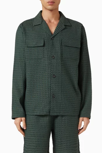Check Overshirt in Seersucker