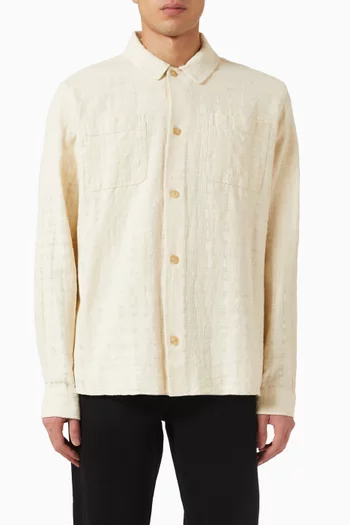 Textured Slub Overshirt in Cotton