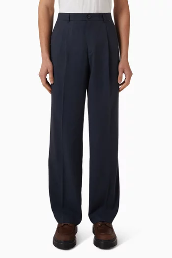Pleated Suit Pants in Twill