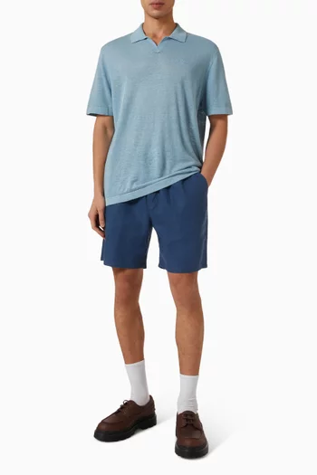 Drawstring Shorts in Linen-blend