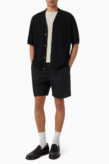 Drawstring Shorts in Linen-blend
