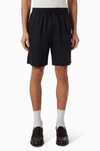 Drawstring Shorts in Linen-blend