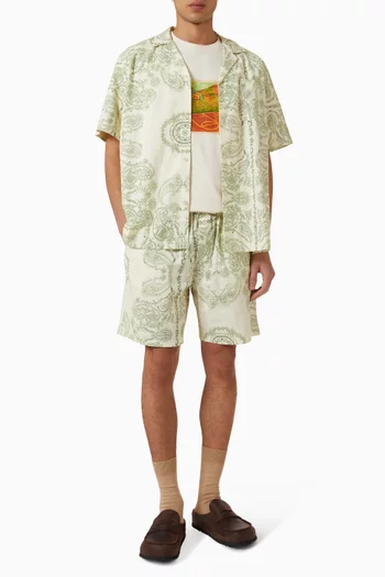 Paisley All-over Print Shorts in Organic Cotton