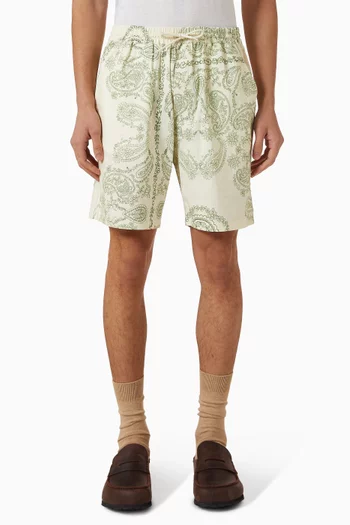 Paisley All-over Print Shorts in Organic Cotton