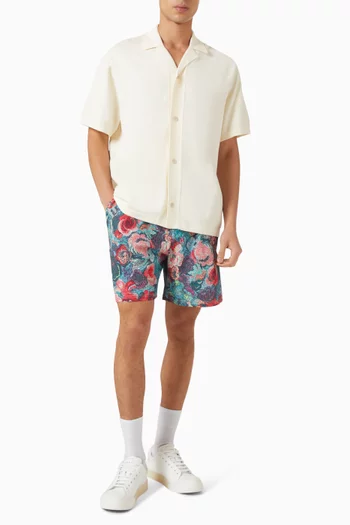 Bouquet All-over Print Swim Shorts in Seersucker