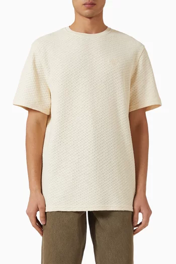 Knitted Check T-shirt in Cotton-blend