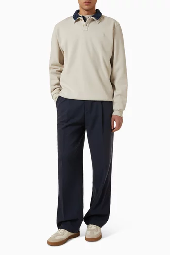 Polo Sweatshirt in Cotton-piqué