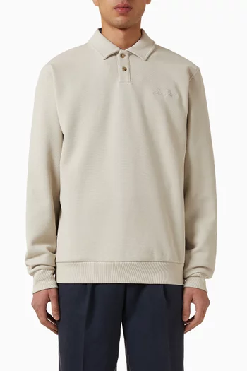 Polo Sweatshirt in Cotton-piqué