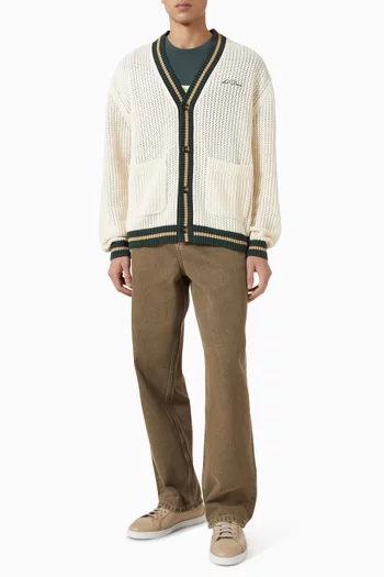 Lace Knitted Cardigan in Cotton