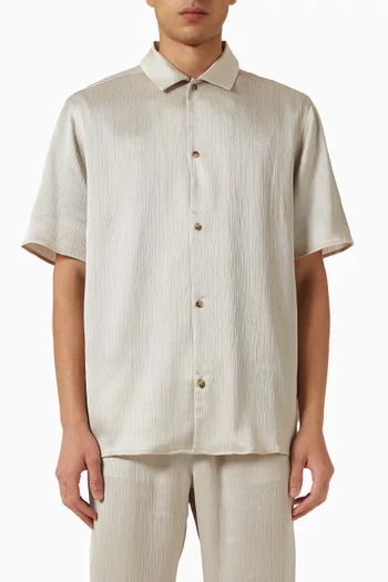Short-sleeve Shirt in Plissé