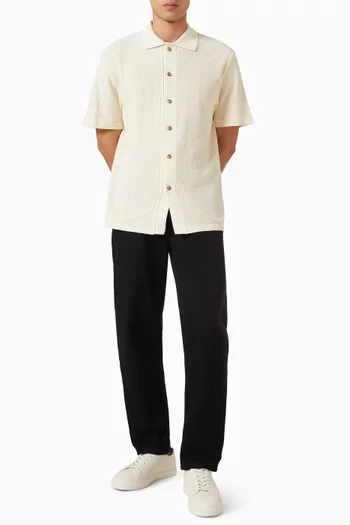 Pointelle Short-sleeve Shirt in Organic Cotton