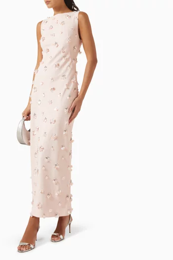 Demi Draped Cape Gown in Jersey
