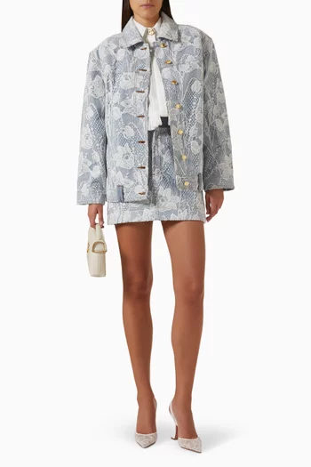 Blossom Lace Jacket in Denim