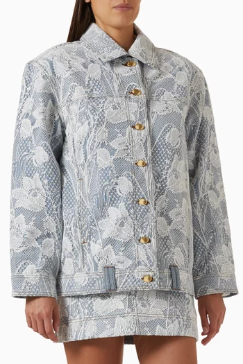 Blossom Lace Jacket in Denim
