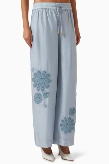 Gia Embroidered Pants in Tencel Blend