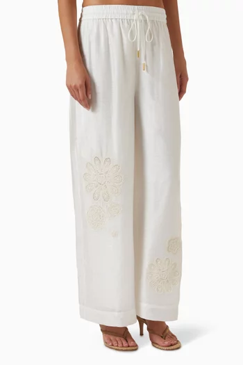 Gia Embroidered Pants in Tencel Blend