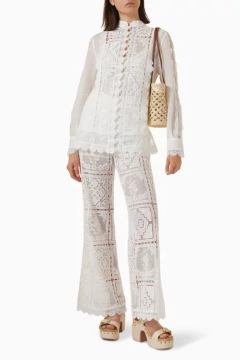 Aster Embroidered Top in Ramie