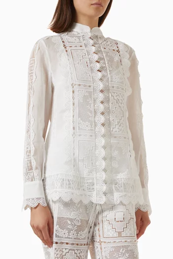 Aster Embroidered Top in Ramie